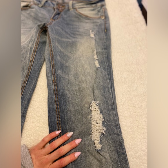 Royal Blue-bootcut torn jeans..size 9x39 - Picture 11 of 12